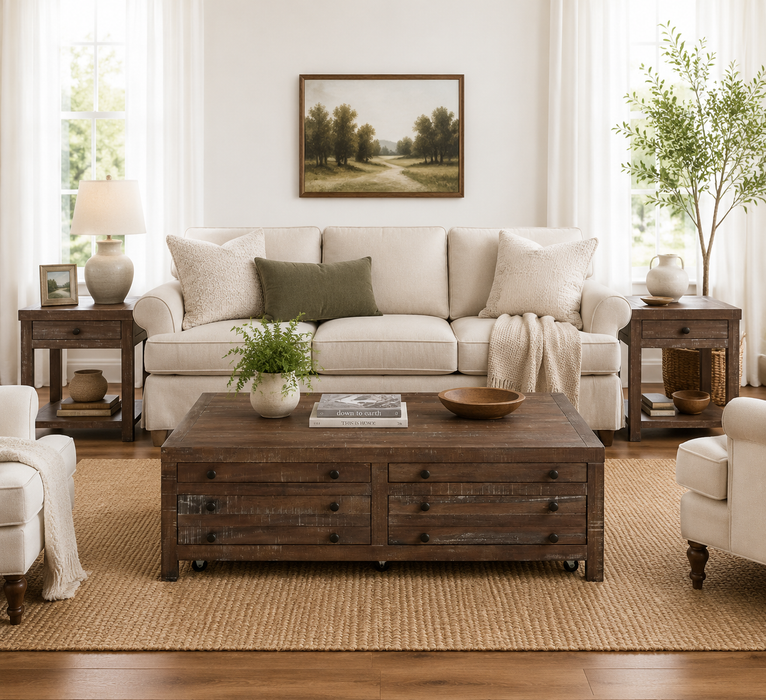 Emery Rustic Storage Coffee Table