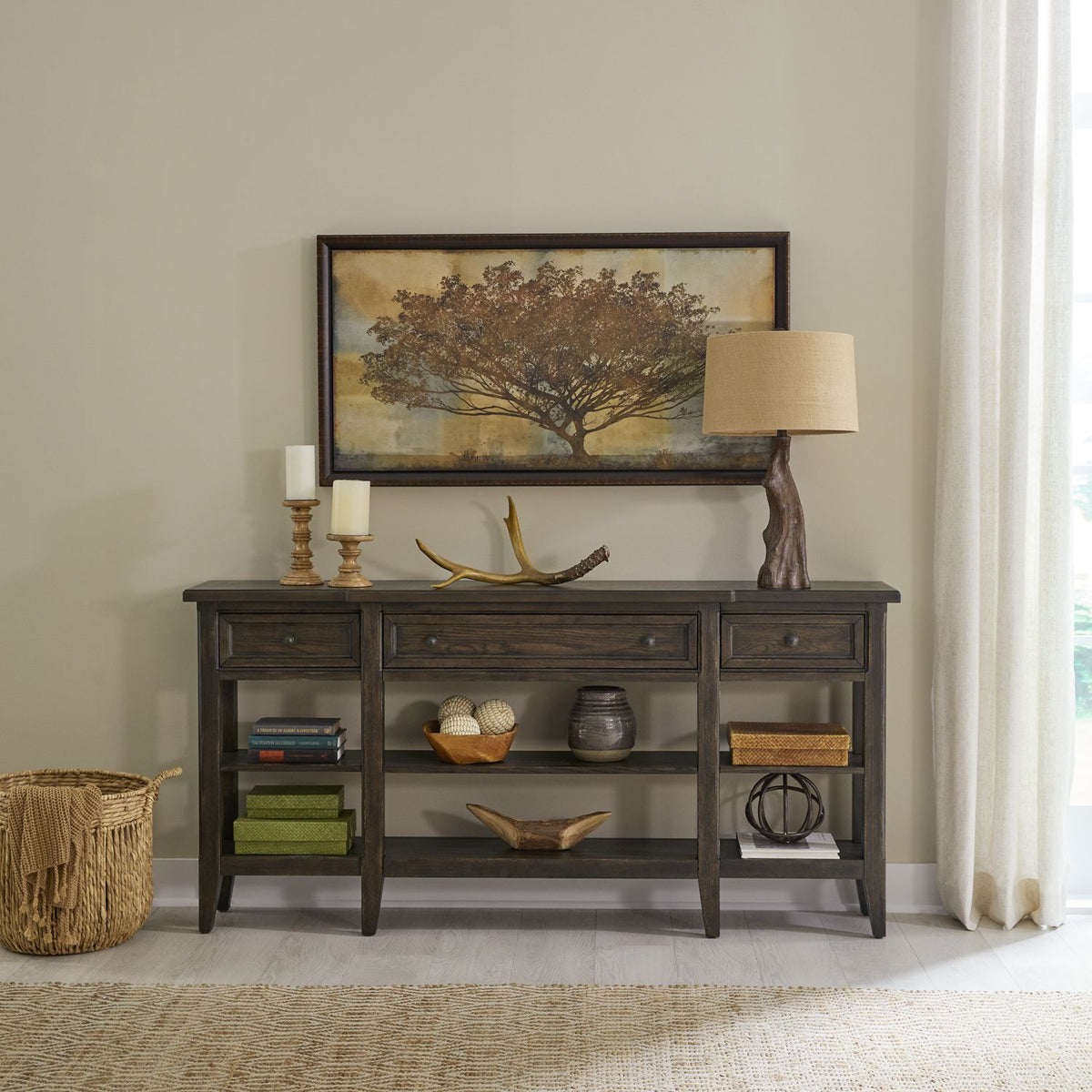 Solstice Modern 3 Drawer Contemporary Wood Sideboard / Media Console ...