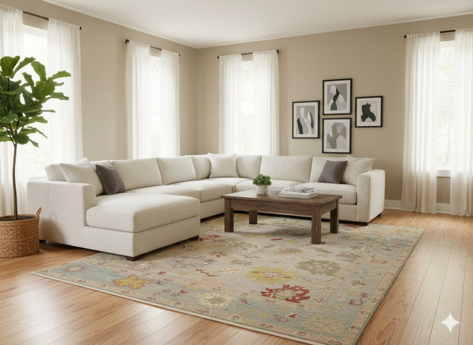 Hand-Knotted Sultanabad Vegetable-Dyed Wool Rug, 8' 3" x 10' 2" (K)