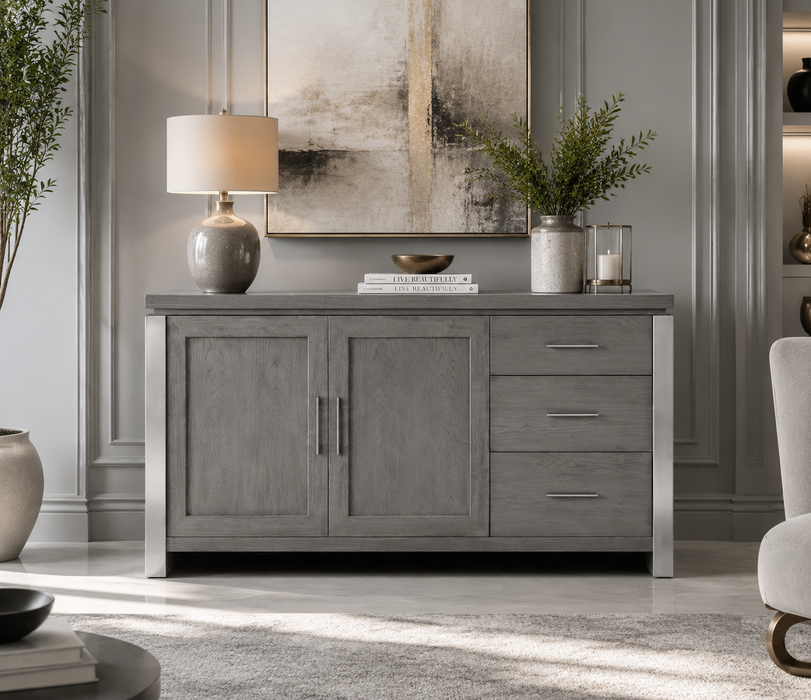 Grigio Modern 3 Drawer Sideboard / Media Console