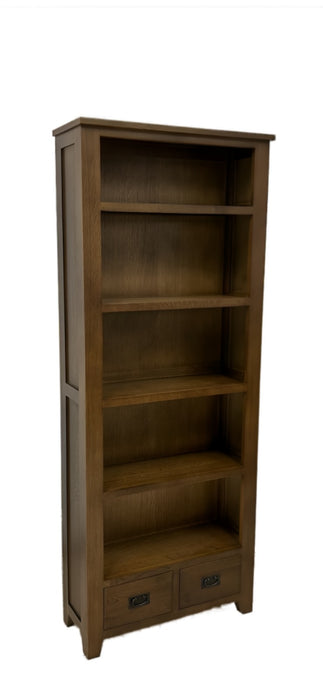 Mission Quarter Sawn Oak Open Shelf Bookcase