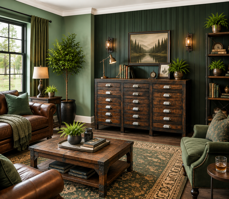 Emerson 12 Drawer Sideboard - Dark Pine - 54"