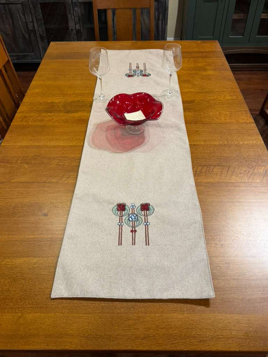 Arts & Crafts Mission style Linen Table Runner