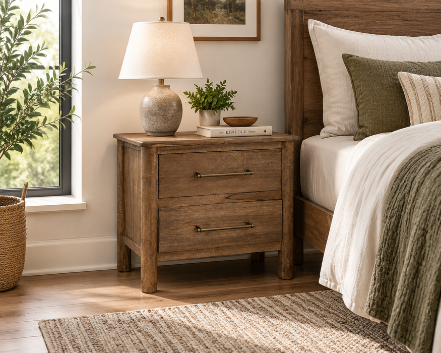 Susannah Solid Wood 2-Drawer Nightstand