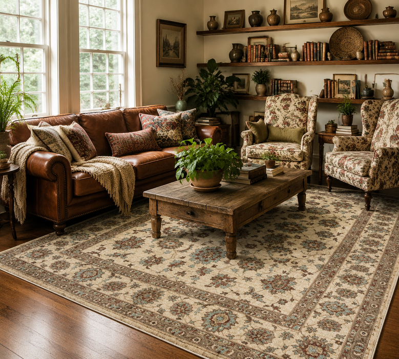 Hand-Knotted Vegetable Dye Sultanabad Rug from Pakistan, 9' 2" x 12'