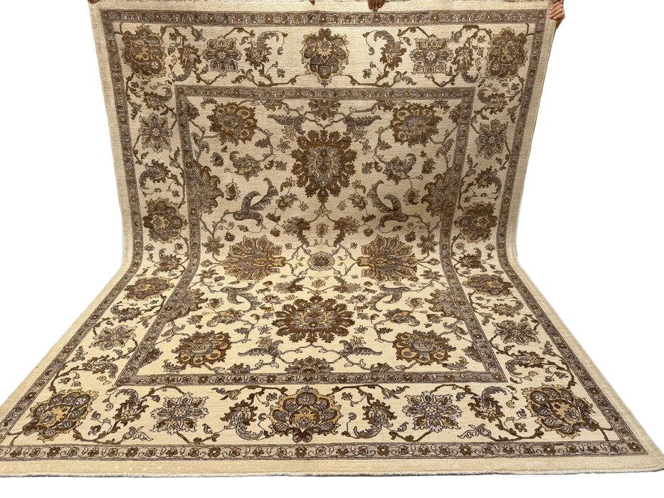 Hand-Knotted Vegetable Dye Sultanabad Rug from Pakistan,  7' 9" x 9' 10"