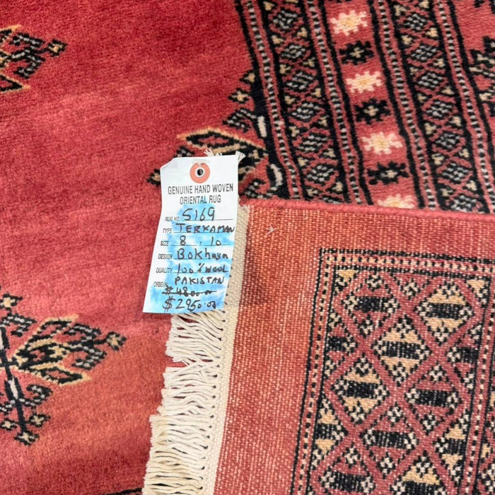 Hand-Knotted Pakistani Bokhara Rug – 100% Wool, size 8' x 10'