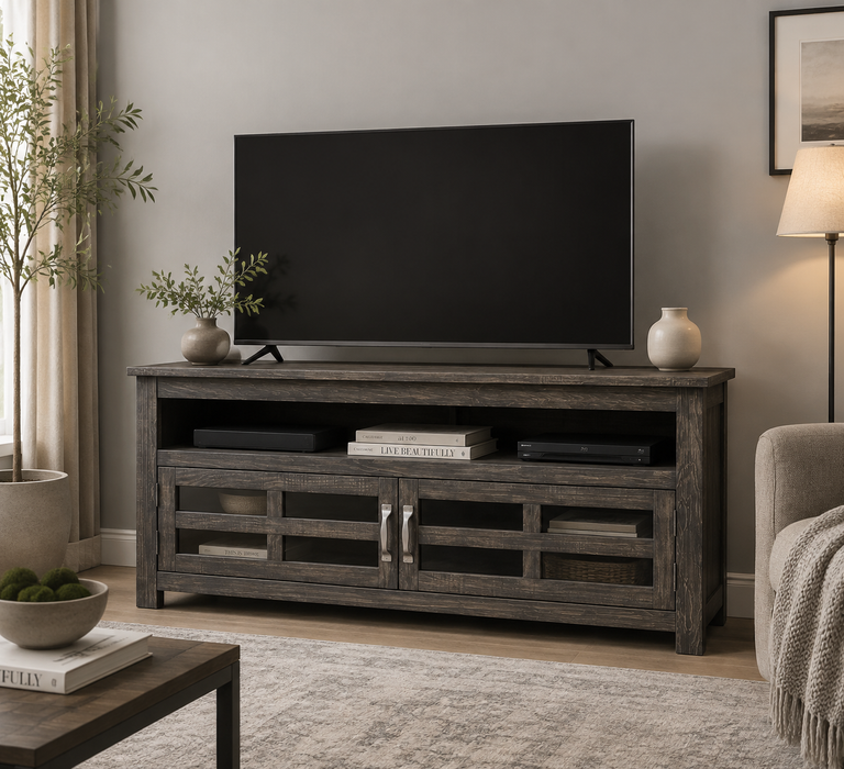 Brooke Glass Door TV Stand - 55"
