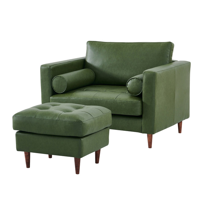 Alessandra Modern Contemporary Eco Leather Arm Chair - Green