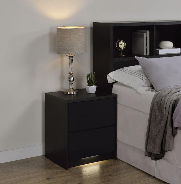 Axion Mango Wood Nightstand – LED & USB Charging