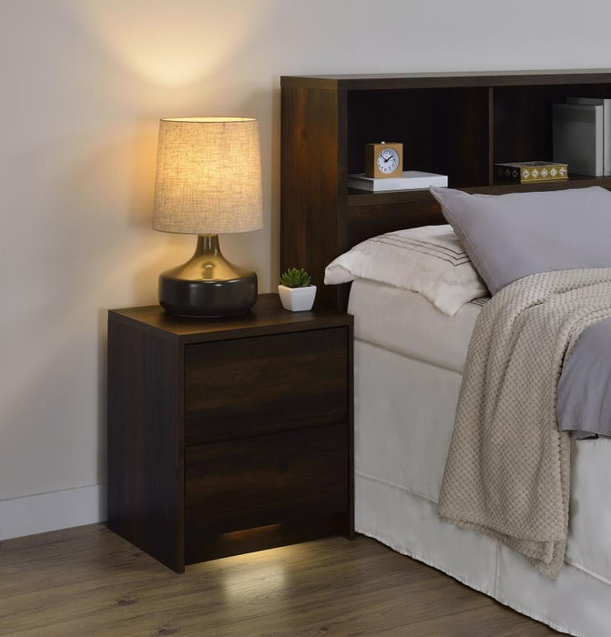 Axion Mango Wood Nightstand – LED & USB Charging