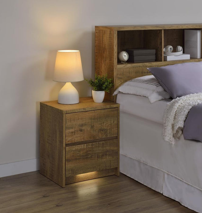 Axion Mango Wood Nightstand – LED & USB Charging