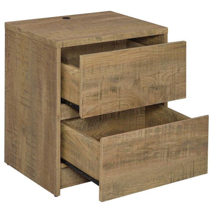 Axion Mango Wood Nightstand – LED & USB Charging