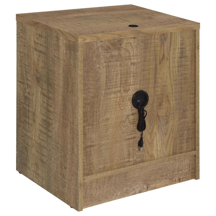 Axion Mango Wood Nightstand – LED & USB Charging