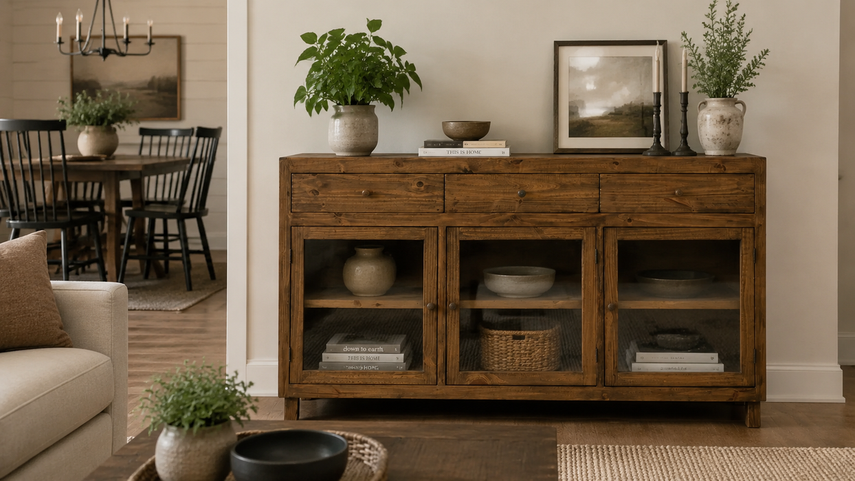 Rustiic-Modern Farmhouse Solid Wood Sideboard / TV Stand