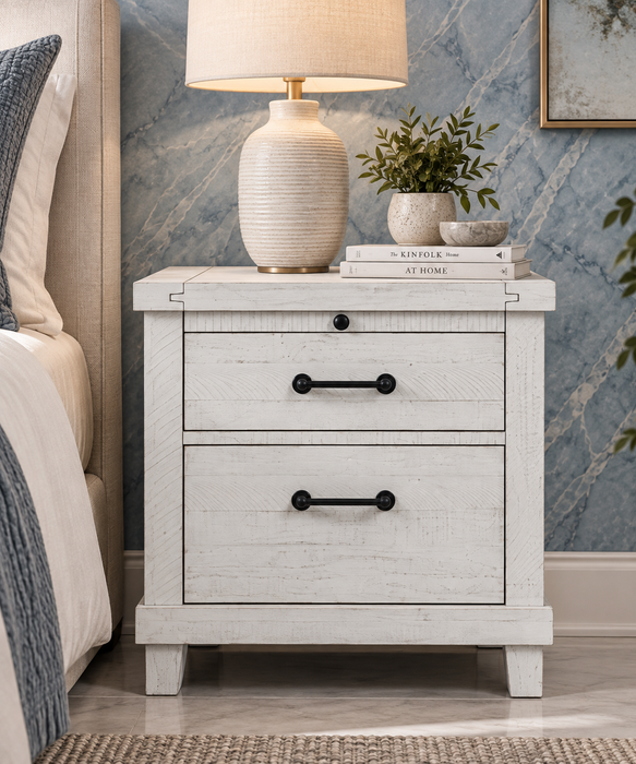 Oak Park 2 Drawer Nightstand - White