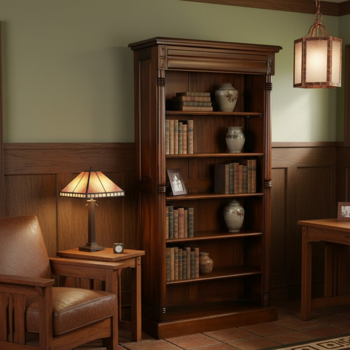 Legacy Open Bookcase - Brown Walnut
