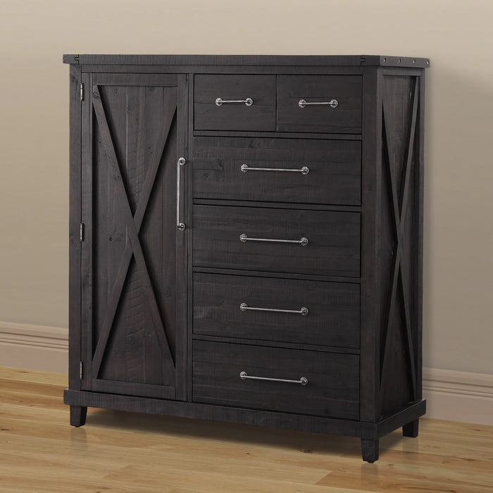 Oak Park Cross Bar Gentleman's Chest / Dresser - Black Crafters and Weavers Oak Park Cross Bar Gentleman's Chest / Dresser - Black Crafters and Weavers