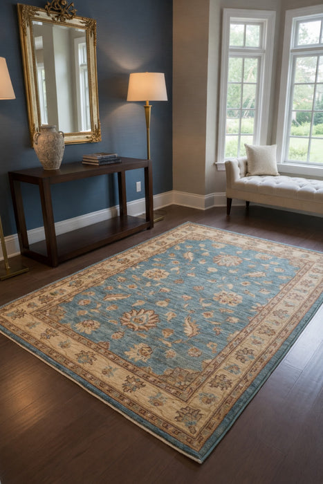 Hand-Knotted Sultanabad Vegetable-Dyed Wool Rug, Size 3' 4" x 5"