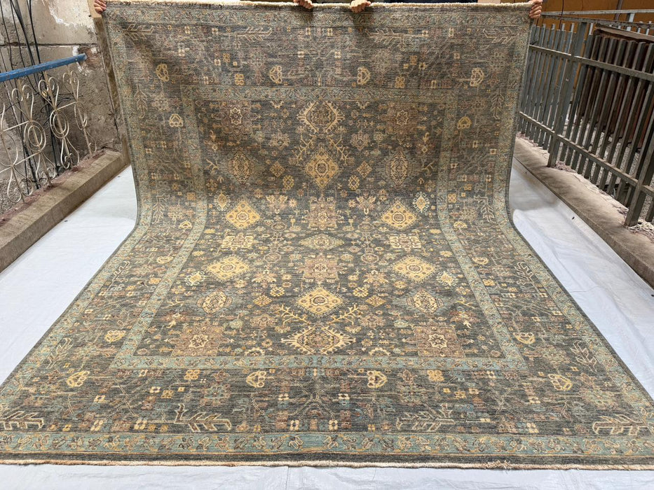 Hand-Knotted Vegetable Dye Agra Rug from Pakistan, 8' 3" x 10' 6"