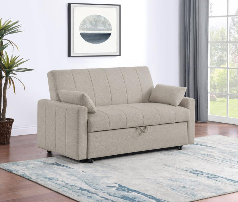 Timbera Boucle Convertible Sleeper Sofa Bed – Latte
