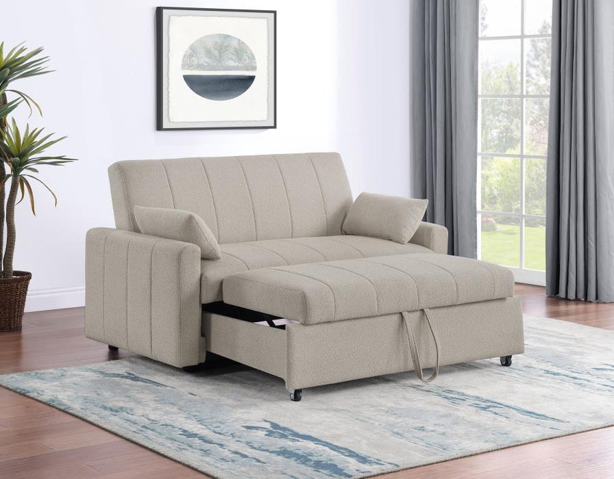 Timbera Boucle Convertible Sleeper Sofa Bed – Latte