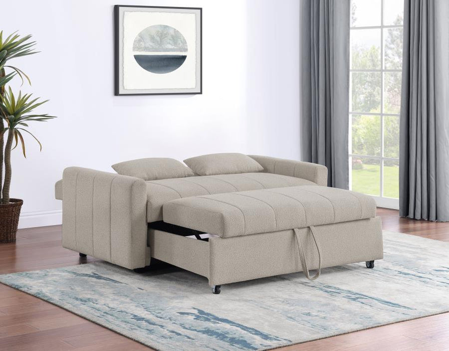 Timbera Boucle Convertible Sleeper Sofa Bed – Latte