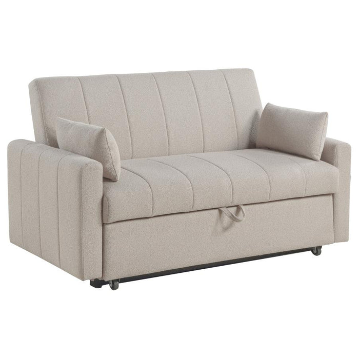 Timbera Boucle Convertible Sleeper Sofa Bed – Latte