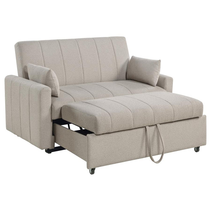 Timbera Boucle Convertible Sleeper Sofa Bed – Latte