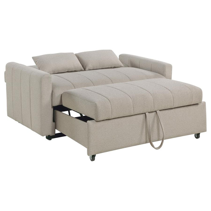 Timbera Boucle Convertible Sleeper Sofa Bed – Latte