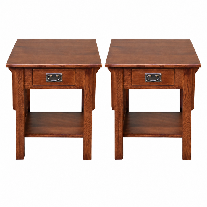 *Mission 1 Drawer Crofter End Table - Golden Brown (GB1)