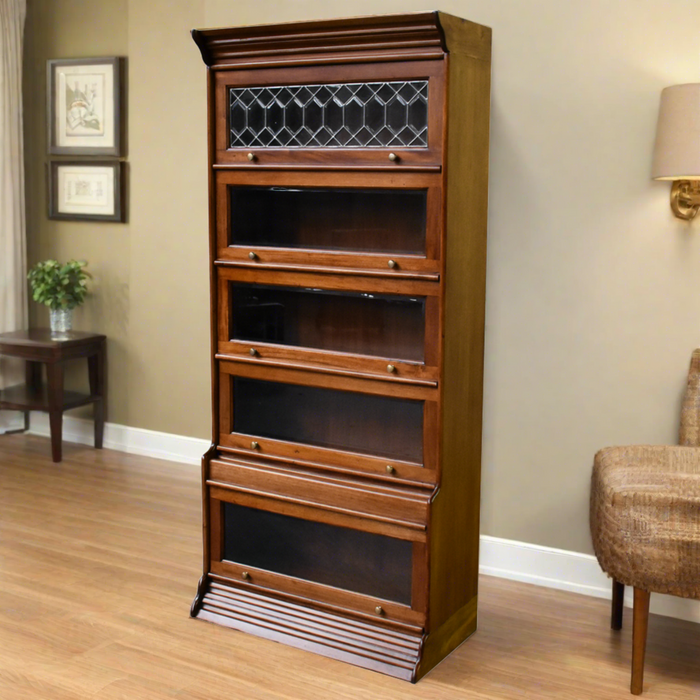 Legacy 5 Stack Barrister Bookcase - Light Brown Walnut