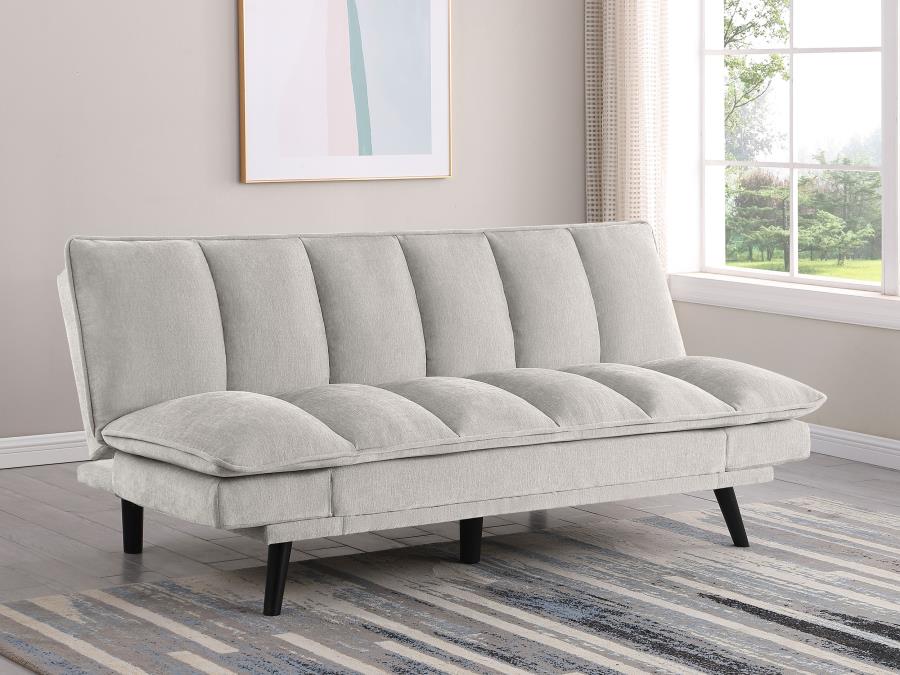 Modexa Velvet Upholstered Convertible Sofa Bed – Neutral Finish
