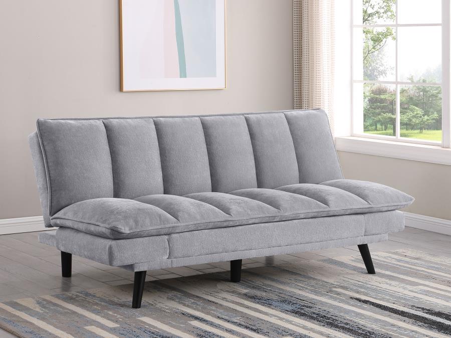 Modexa Velvet Upholstered Convertible Sofa Bed – Neutral Finish