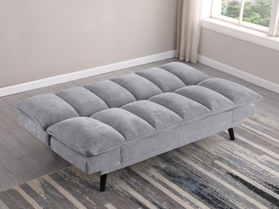 Modexa Velvet Upholstered Convertible Sofa Bed – Neutral Finish