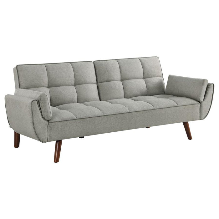 Mid-Century Modern Convertible Sofa Bed – Walnut Legs