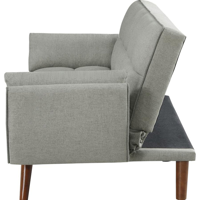 Mid-Century Modern Convertible Sofa Bed – Walnut Legs