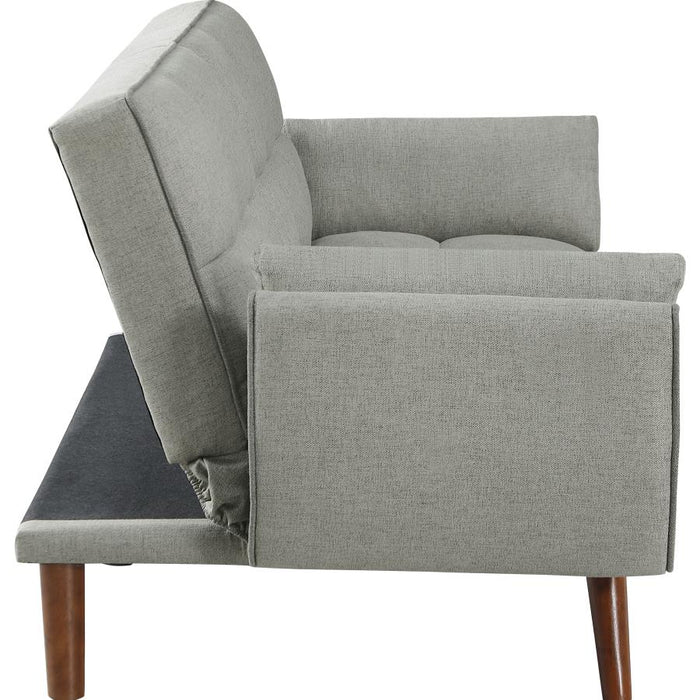 Mid-Century Modern Convertible Sofa Bed – Walnut Legs