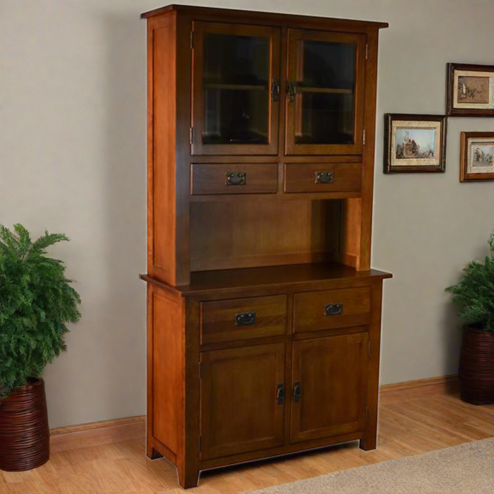 Mission 4 Door & 4 Drawer China Cabinet - Michael's Cherry - 42"