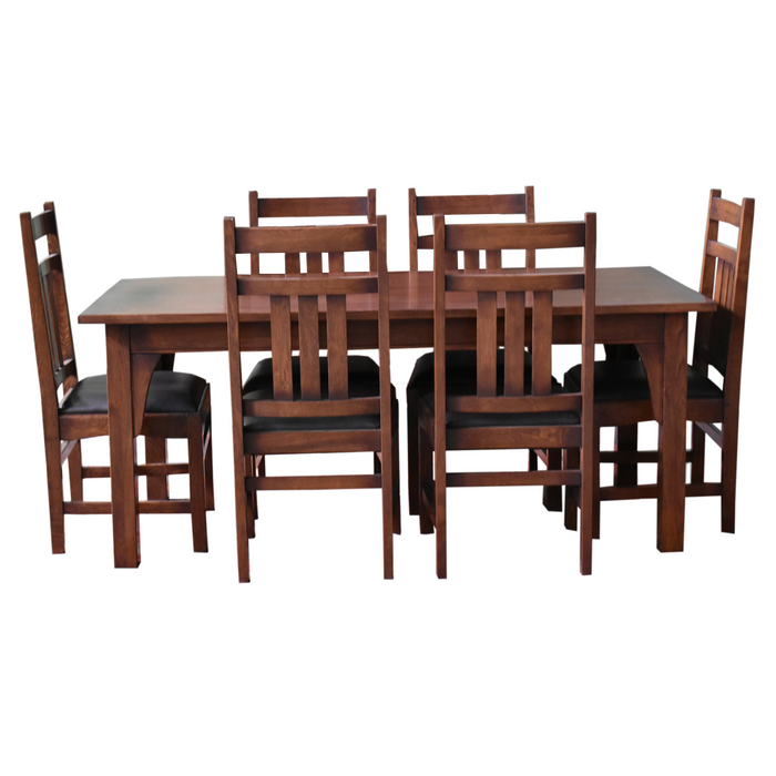 Mission 70" Solid Oak Dining Table Set with 6 #401 Chairs