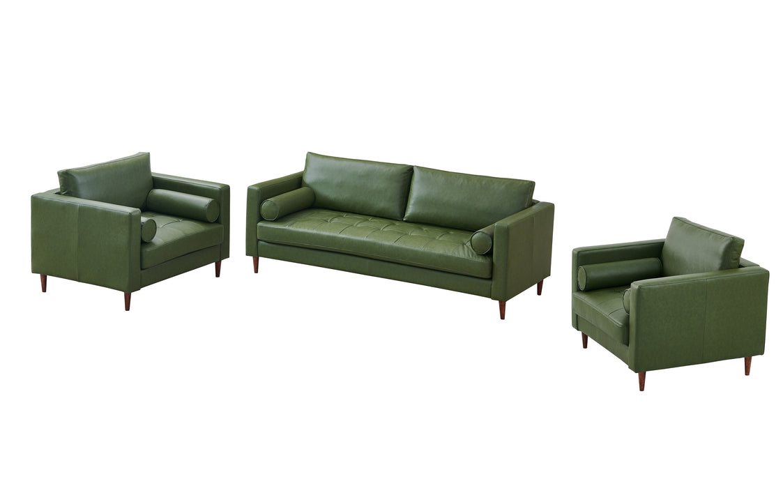 Alessandra Modern Contemporary Eco Leather Sofa - Green