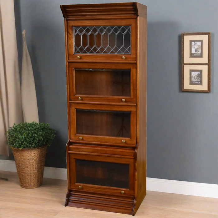 Legacy 4 Stack Barrister Bookcase - Light Brown Walnut