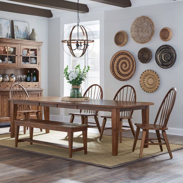 Hillstone Rustic Dining Collection Rectangular Table and Chairs