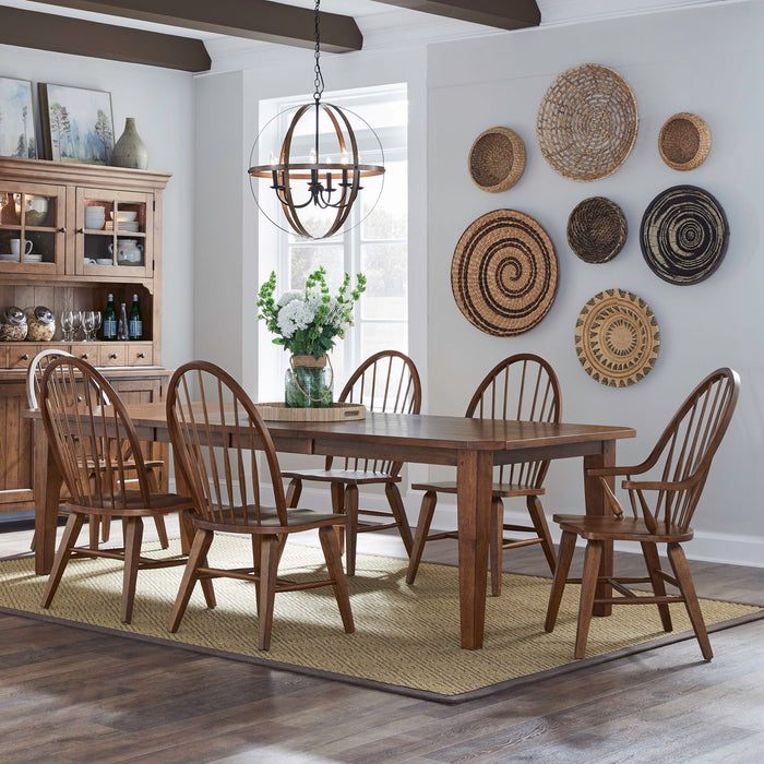 Hillstone Rustic Dining Collection Rectangular Table and Chairs
