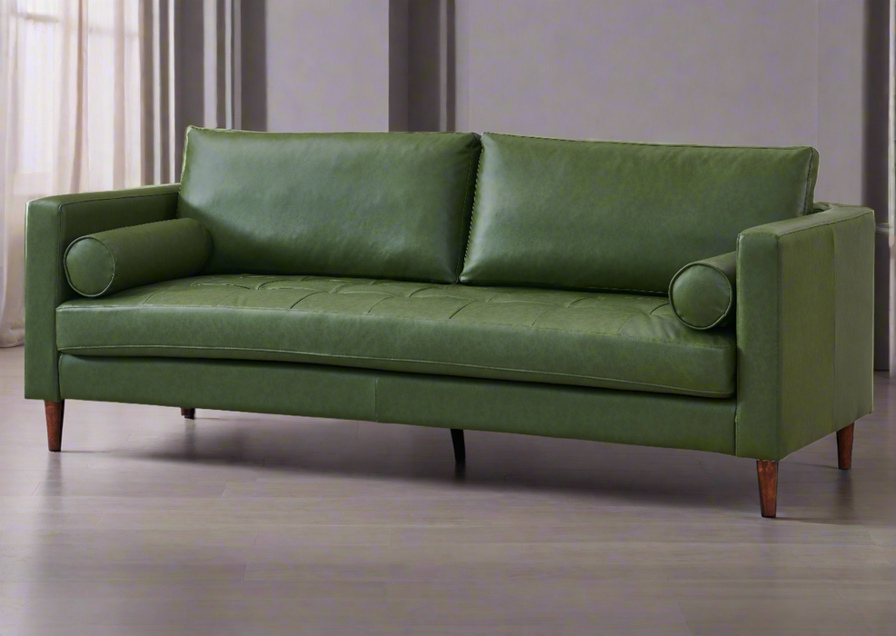 Alessandra Modern Contemporary Eco Leather Sofa - Green