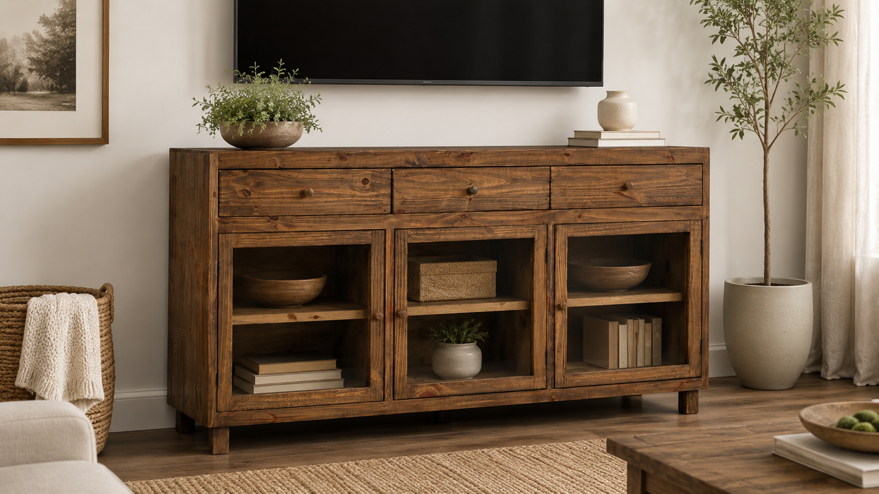 Rustiic-Modern Farmhouse Solid Wood Sideboard / TV Stand