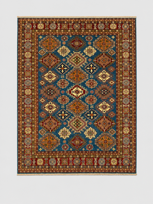 Hand-Knotted Vegetable Dye Kazak Rug from Pakistan,  9' x 12'
