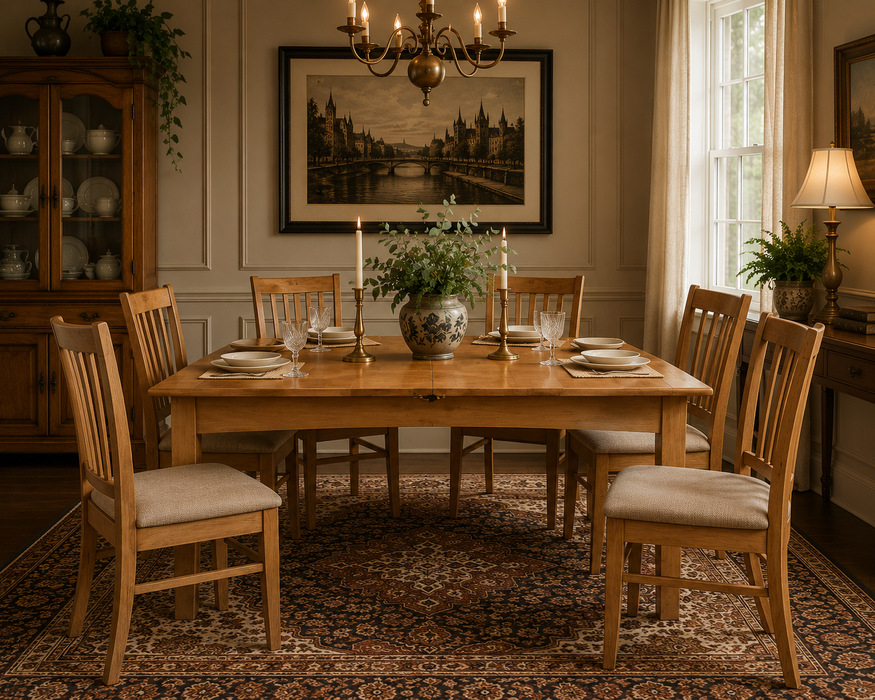 Heritage Cherry Solid Wood Extendable Dining Table