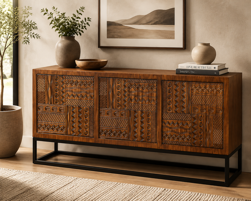 Dhalia Pine Wood Console,Tv Stand, Sideboard