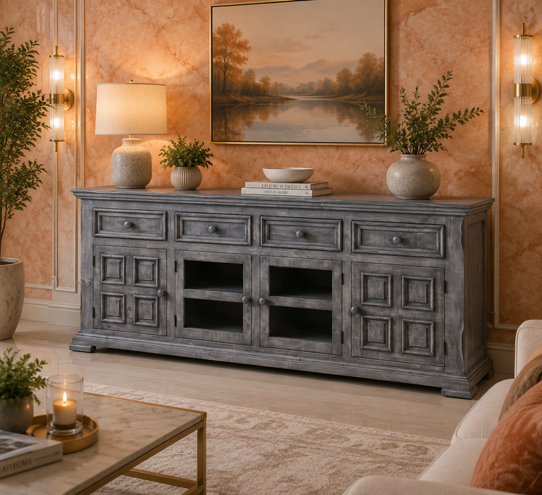 Keystone Panel 73" TV Stand - Grey